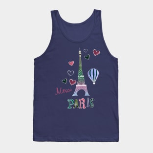 Colorful Paris Art Tank Top